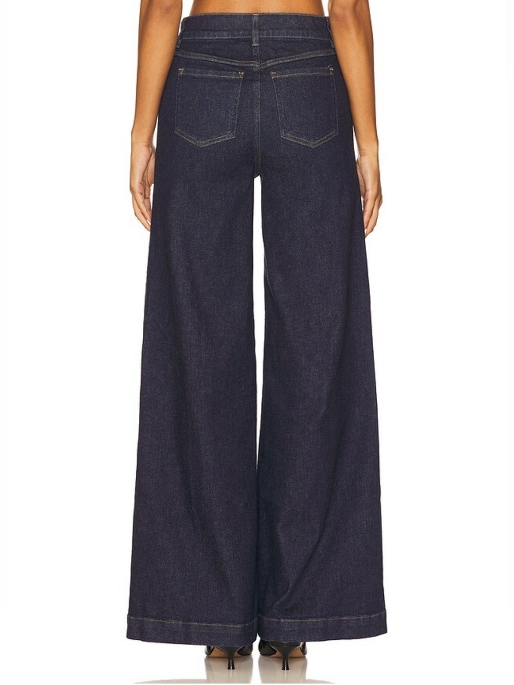 Like New SPANX Wide Leg Pull-On Stretch Jeans Raw Indigo size XL - Picture 2 of 7